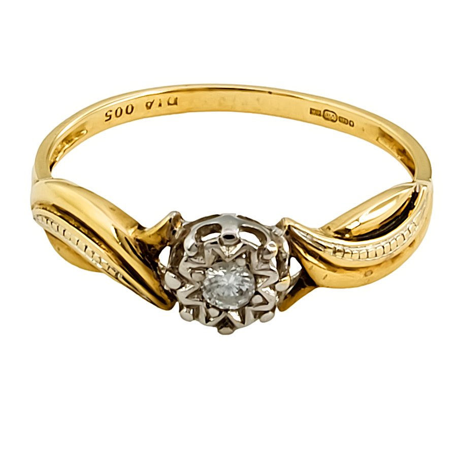 9ct gold Diamond solitaire Ring size M